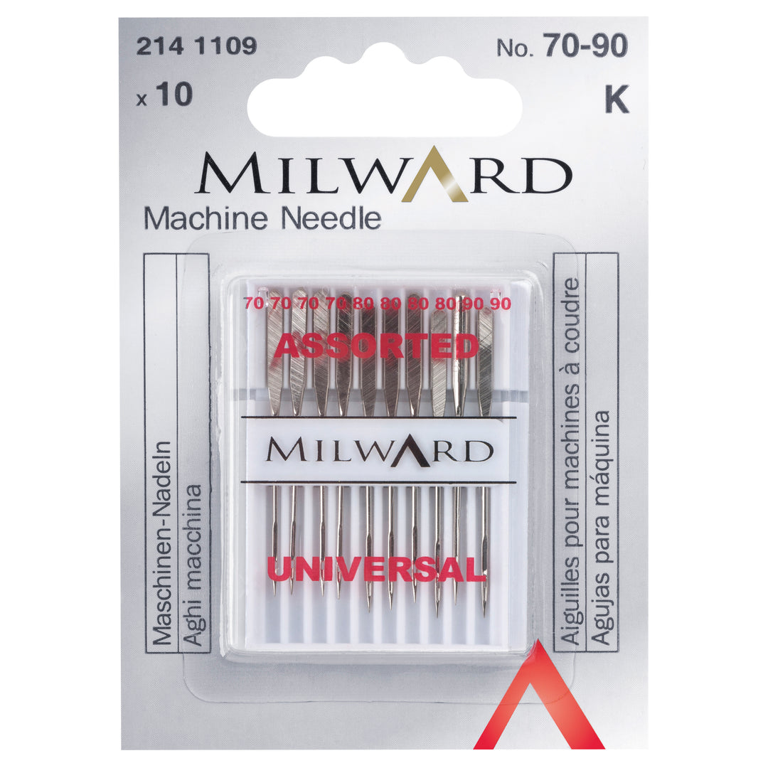 10 pck Sewing Machine Needles: Universal: 4 x 70(10), 4 x 80(12), 2 x 90(14)