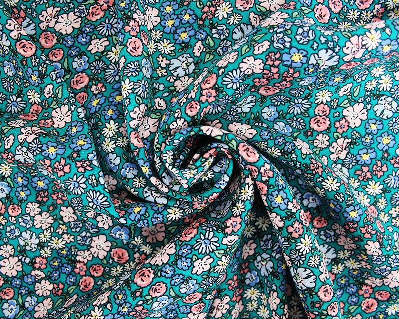 Tessuto Artganale N Cotone Floreale Tessuto Rurale N Cotone Calcò - Foto 8