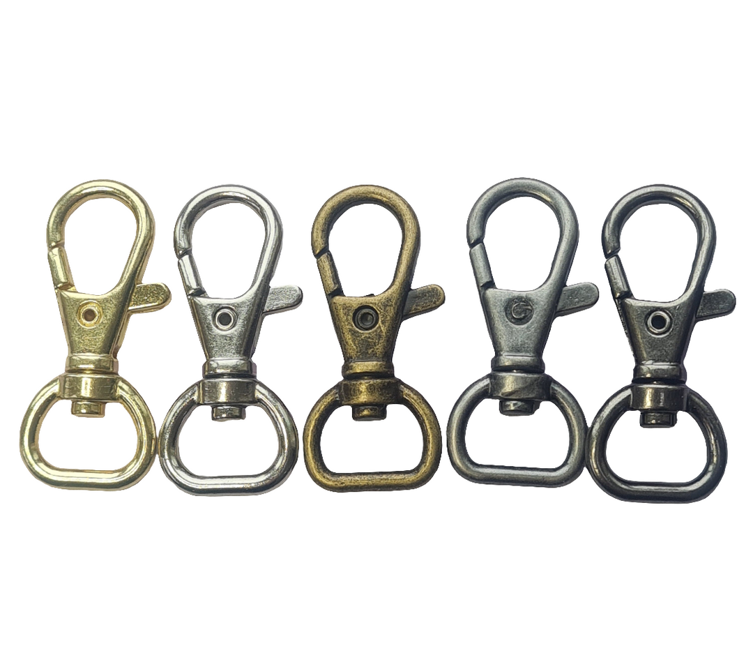 2 x metal snap hooks fastener swivel clips for bag making. 13/25/32/38 mm.