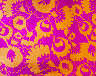 Little Johnny Hot Pink & Orange Floral Cotton Sateen dress fabric x 1/2m