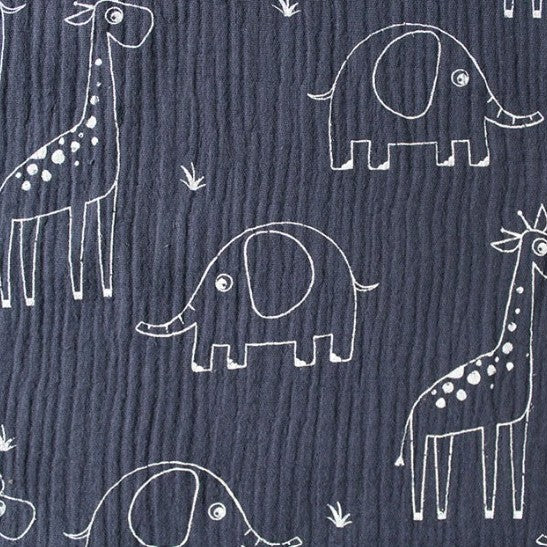 Animal nursery kids 100% cotton double gauze muslin fabric per metre