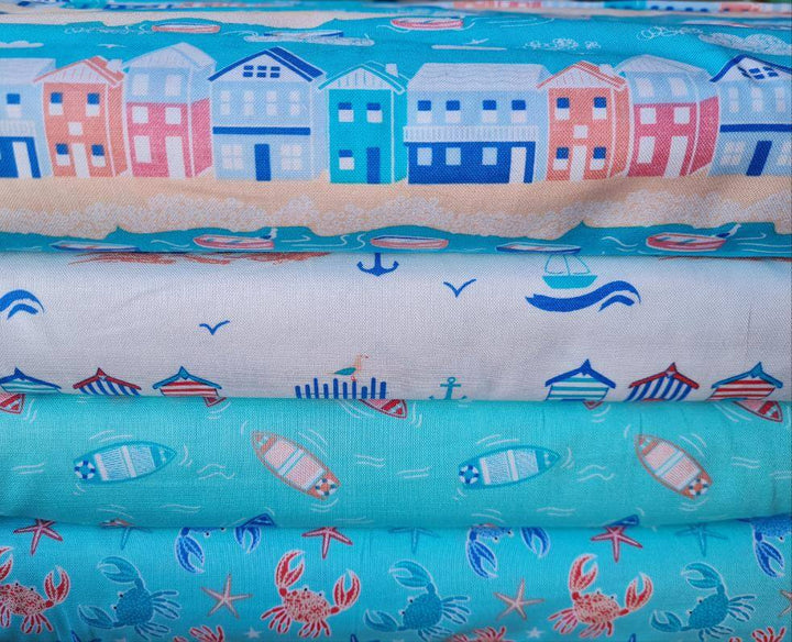 By the Coast: nautical seaside quilting cotton fabric x half metre