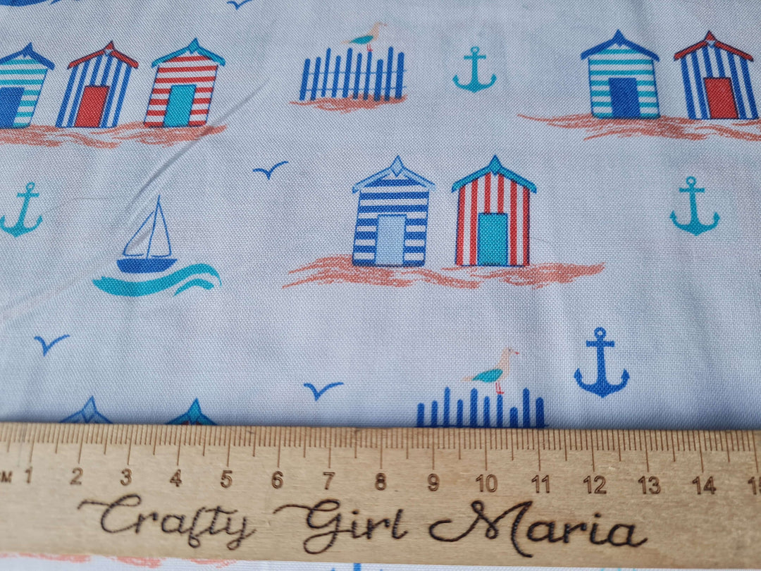By the Coast: nautical seaside quilting cotton fabric x half metre