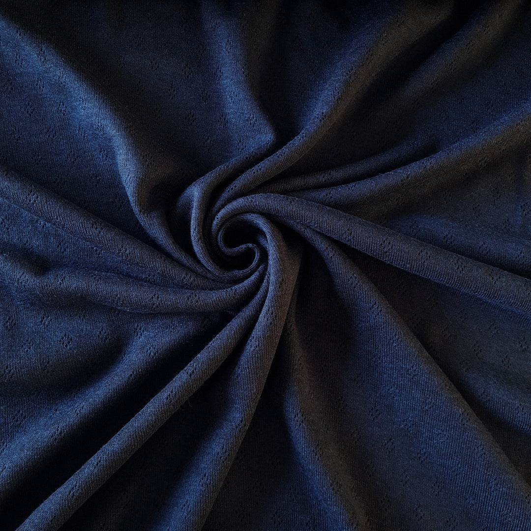 Fine 100% cotton jersey knit with Diamond openwork/ Pointelle fabric per 1/2m