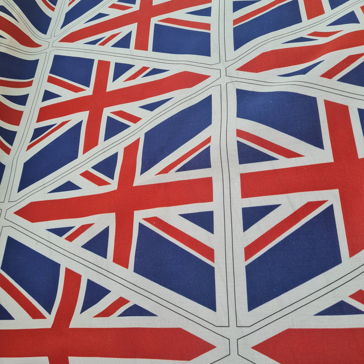 UK flag bunting Union Jacks. Cotton Fabric Panel. 1/2m x1.5m, 20 flags