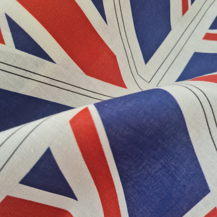 UK flag bunting Union Jacks. Cotton Fabric Panel. 1/2m x1.5m, 20 flags