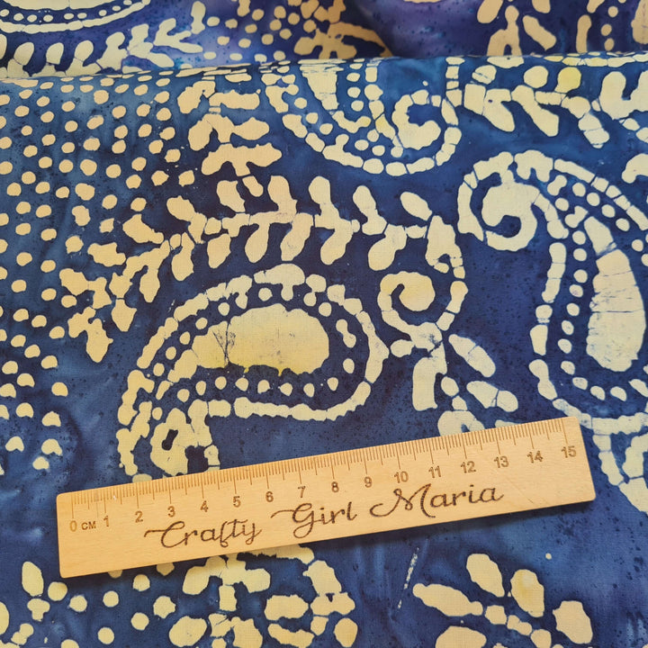 Indigo Blue Batiks - Cotton woven, hand printed/dyed per 1/2m