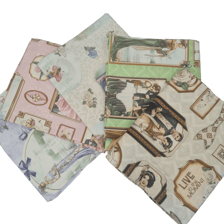 Art Deco 5 Pk Fat Quarter bundle by Debbie Moore. Organic Cotton fabric