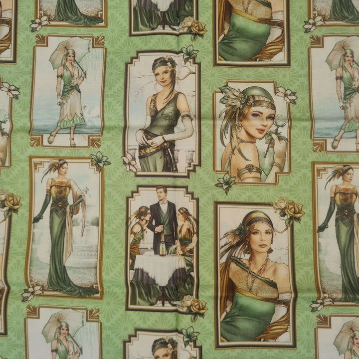 Art Deco 5 Pk Fat Quarter bundle by Debbie Moore. Organic Cotton fabric