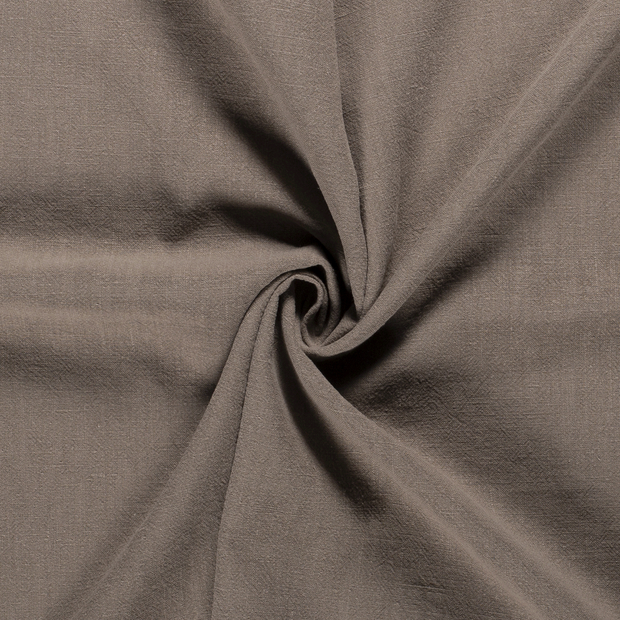 Bio Washed Linen Touch Fabric: Antra/charcoal by the half metre