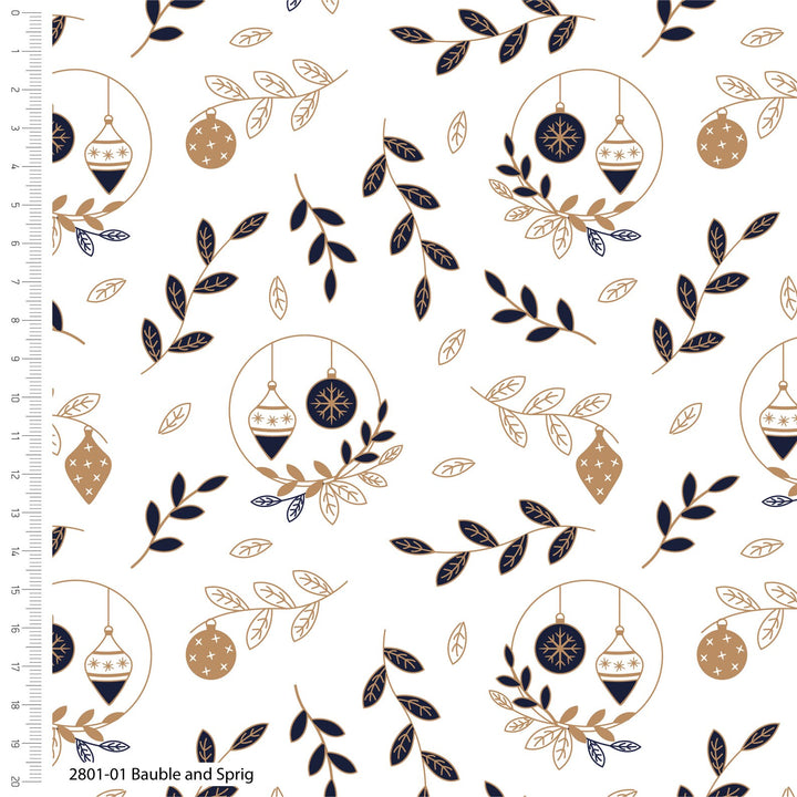 5 Pack Navy & Gold Metallic Christmas 18" X 22" Fabric, 100% Cotton Fat Quarters