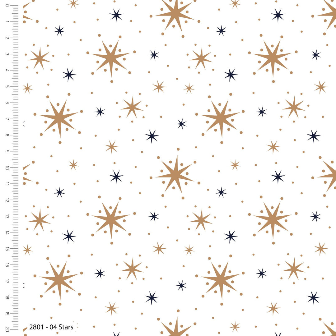 5 Pack Navy & Gold Metallic Christmas 18" X 22" Fabric, 100% Cotton Fat Quarters