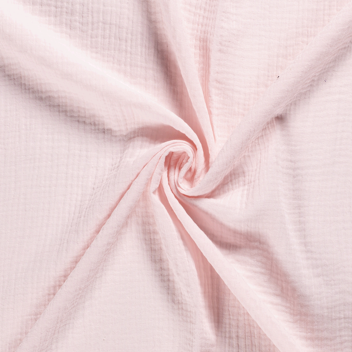 Solid Plain double gauze muslin 100% cotton fabric. Various colours.