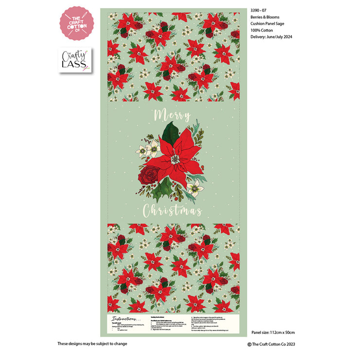 Berries & Blooms by The Crafty Lass – Christmas – Cotton Cushion Panels