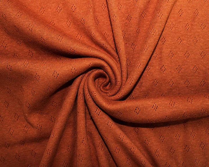 Fine 100% cotton jersey knit with Diamond openwork/ Pointelle fabric per 1/2m