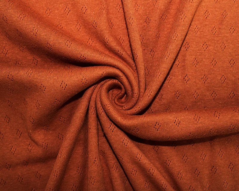 Fine 100% cotton jersey knit with Diamond openwork/ Pointelle fabric per 1/2m