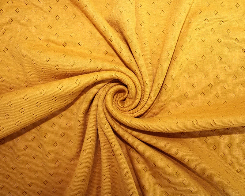 Fine 100% cotton jersey knit with Diamond openwork/ Pointelle fabric per 1/2m