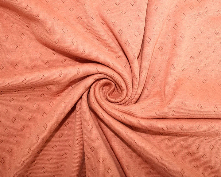 Fine 100% cotton jersey knit with Diamond openwork/ Pointelle fabric per 1/2m