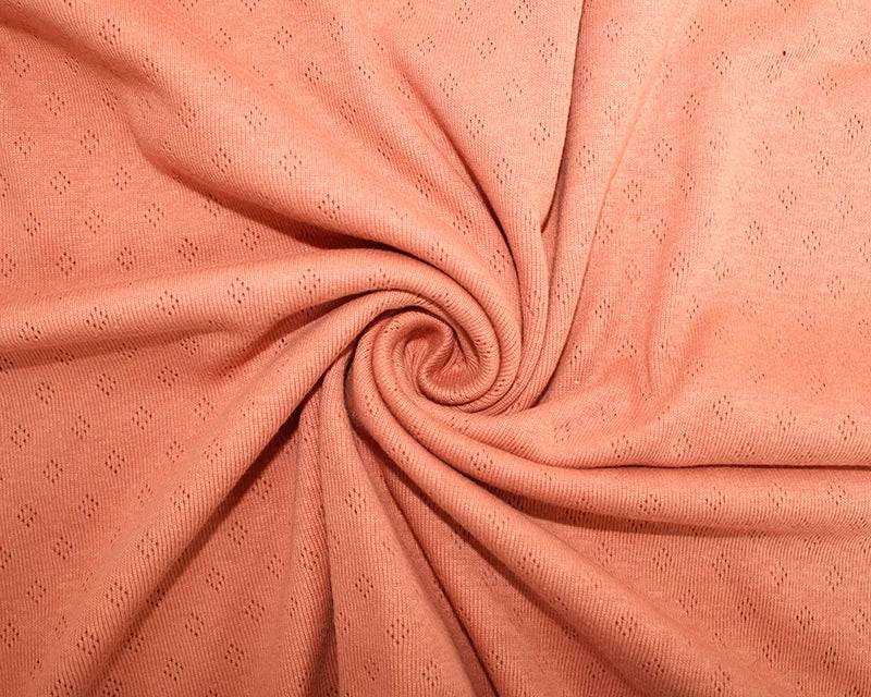 Fine 100% cotton jersey knit with Diamond openwork/ Pointelle fabric per 1/2m