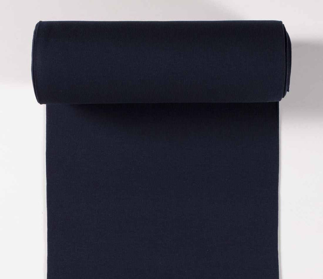 Tubular jersey ribbing knit cotton Oeko-Tex fabric. Ribbed cuffing, waistbands sold per 1/2m