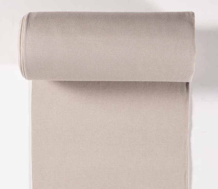 Tubular jersey ribbing knit cotton Oeko-Tex fabric. Ribbed cuffing, waistbands sold per 1/2m