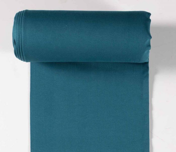 Tubular jersey ribbing knit cotton Oeko-Tex fabric. Ribbed cuffing, waistbands sold per 1/2m