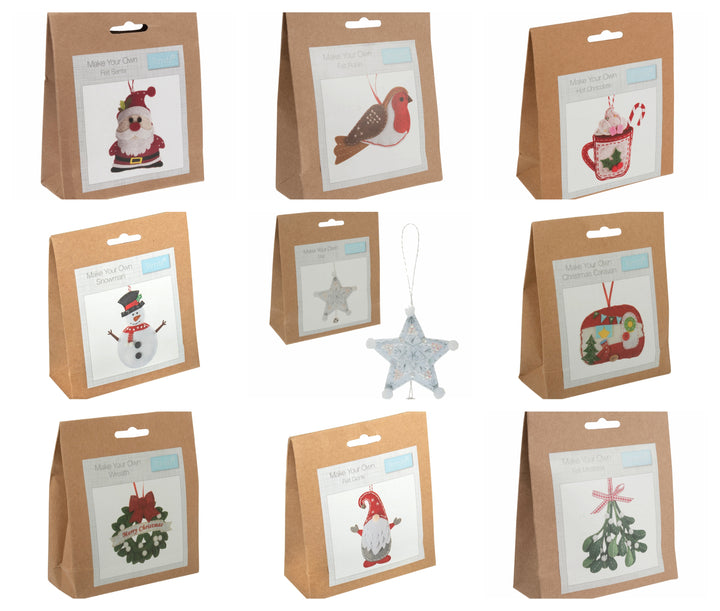 Trimits make your own hanging felt Christmas decoration - Kids, adults Craft kit