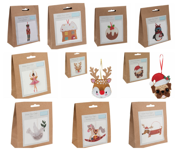 Trimits make your own hanging felt Christmas decoration - Kids, adults Craft kit