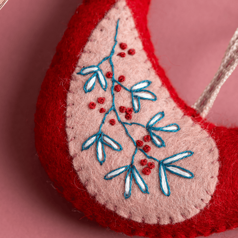 5 Folk Birds Felt Craft Kit, Corinne Lapierre, UK. Embroidery, hand sewing.