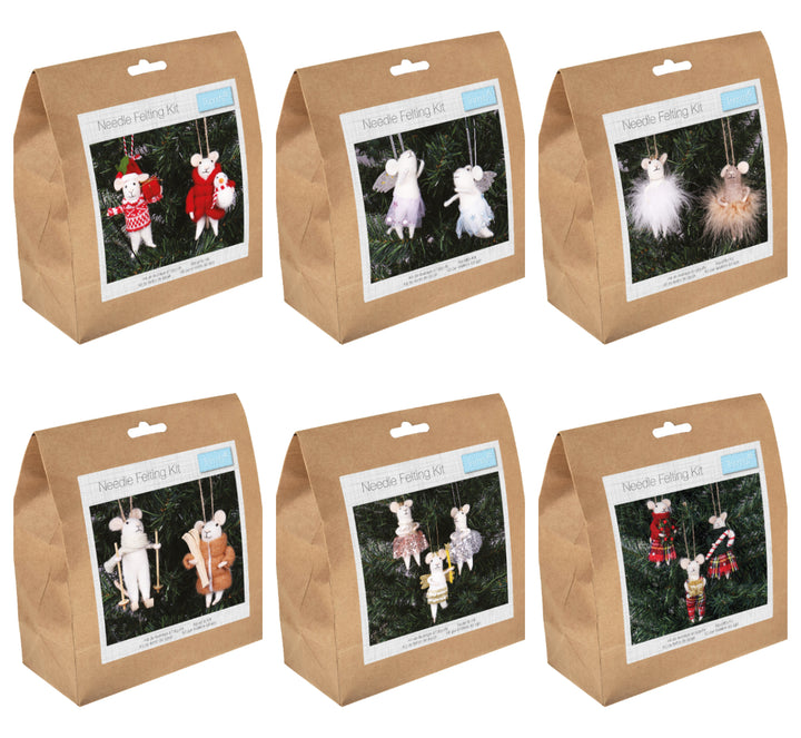 Mouse Fairies 2/3 pk - Trimits MYO Christmas Needle Felting decoration craft kit.