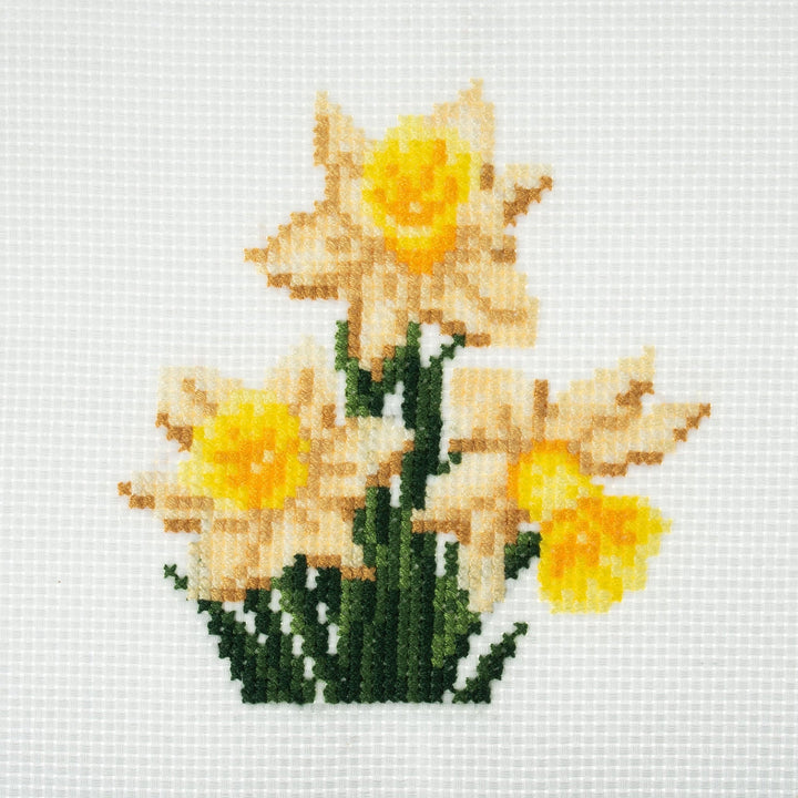 Mini Counted Cross Stitch Kit - Daffodils