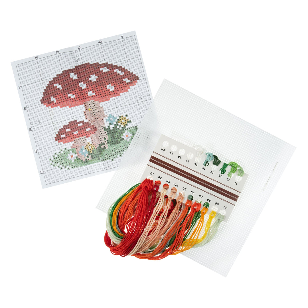 Mini Counted Cross Stitch Kit - Toadstool