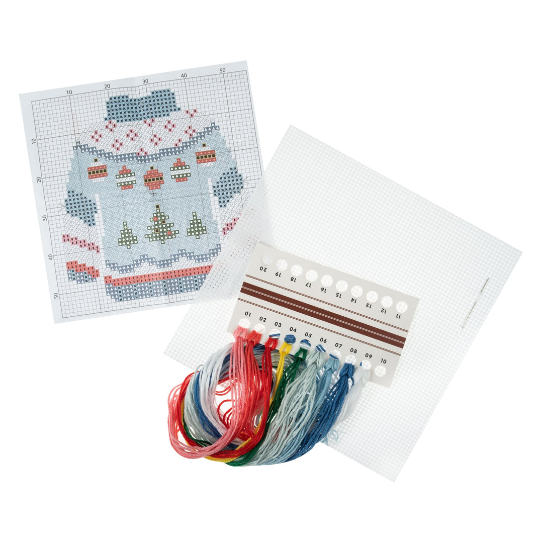 Mini Counted Cross Stitch Kit - Christmas Jumper