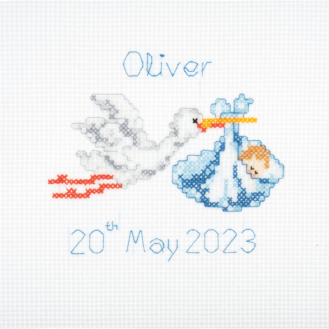 Mini Counted Cross Stitch Kit - New Baby