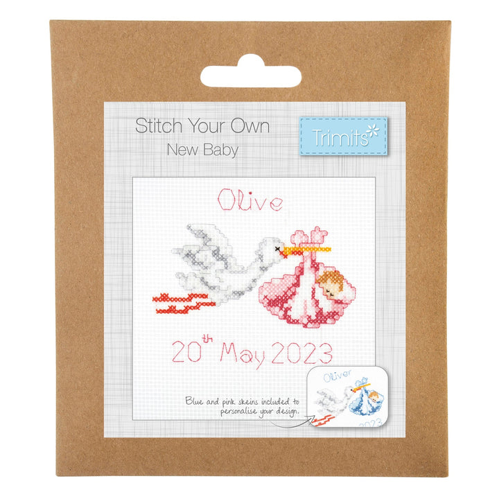 Mini Counted Cross Stitch Kit - New Baby