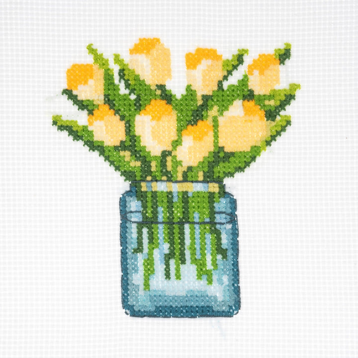 Mini Counted Cross Stitch Kit - Tulips