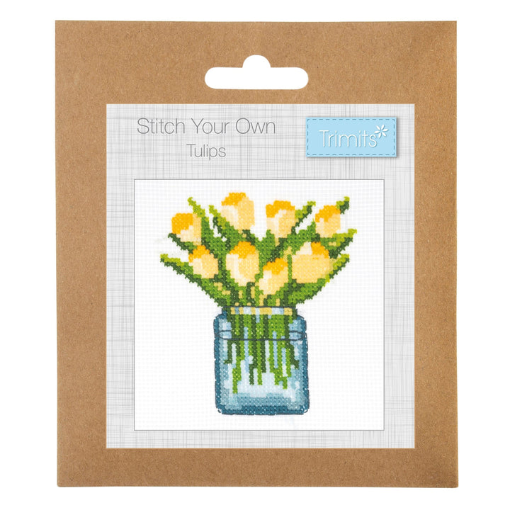 Mini Counted Cross Stitch Kit - Tulips