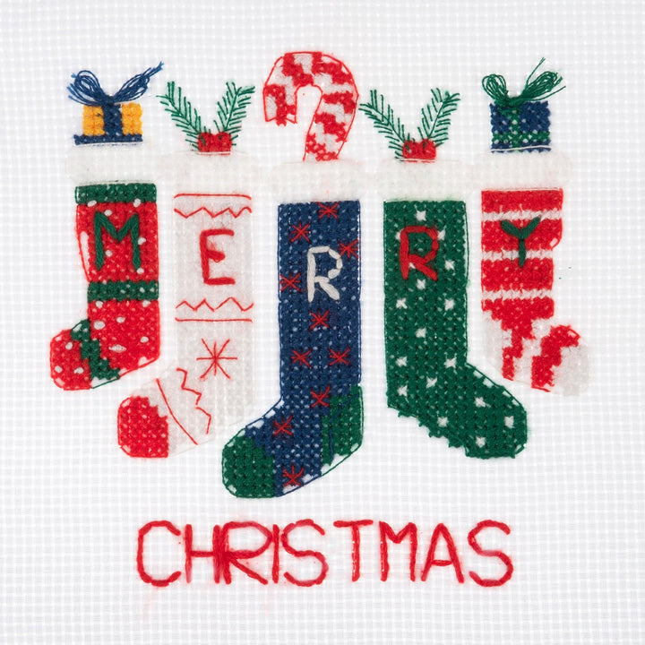 Mini Counted Cross Stitch Kit - Christmas Stockings
