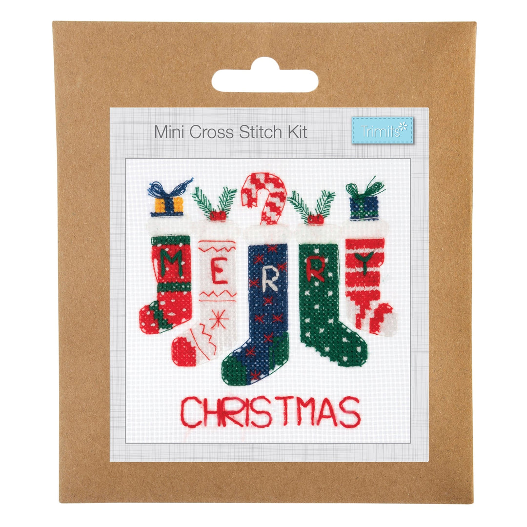Mini Counted Cross Stitch Kit - Christmas Stockings
