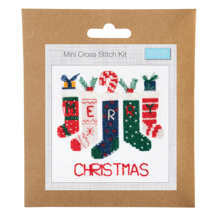 Mini Counted Cross Stitch Kit - Christmas Stockings