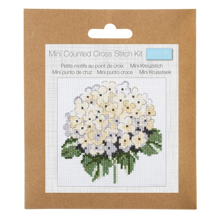 Mini Counted Cross Stitch Kit - Hydrangea