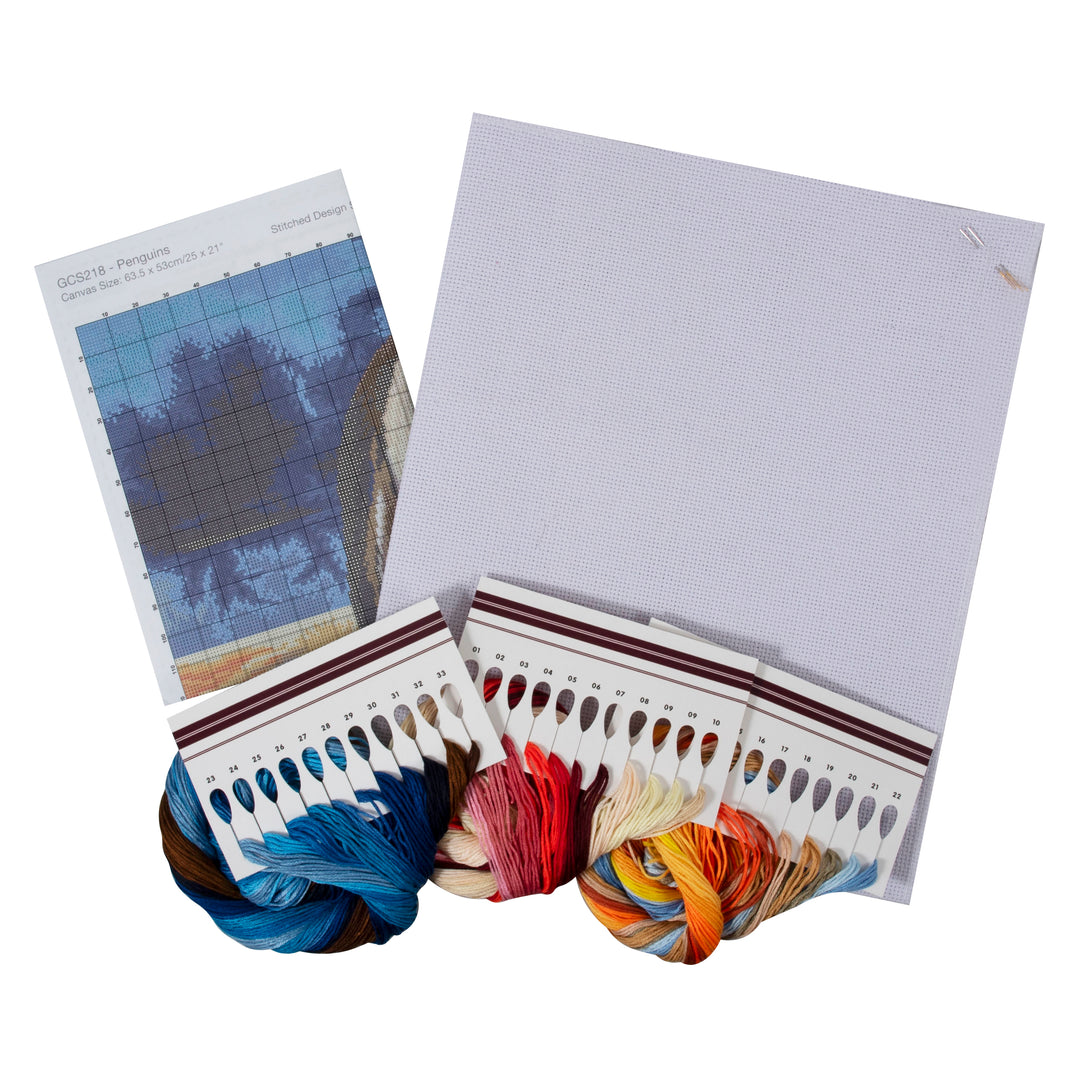 Extra Large Counted Cross Stitch Kit - Penguins