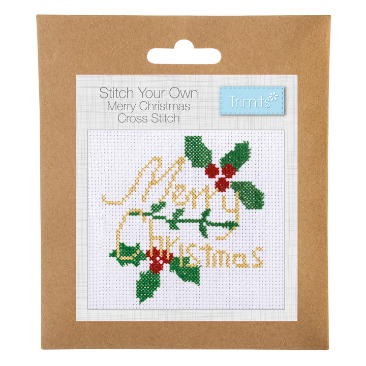 Mini Counted Cross Stitch Kit - Merry Christmas
