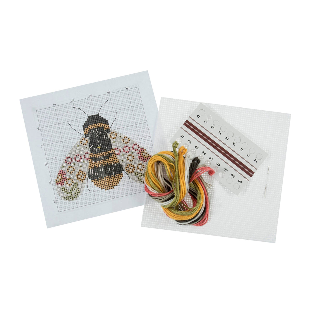 Mini Counted Cross Stitch Kit - Bee