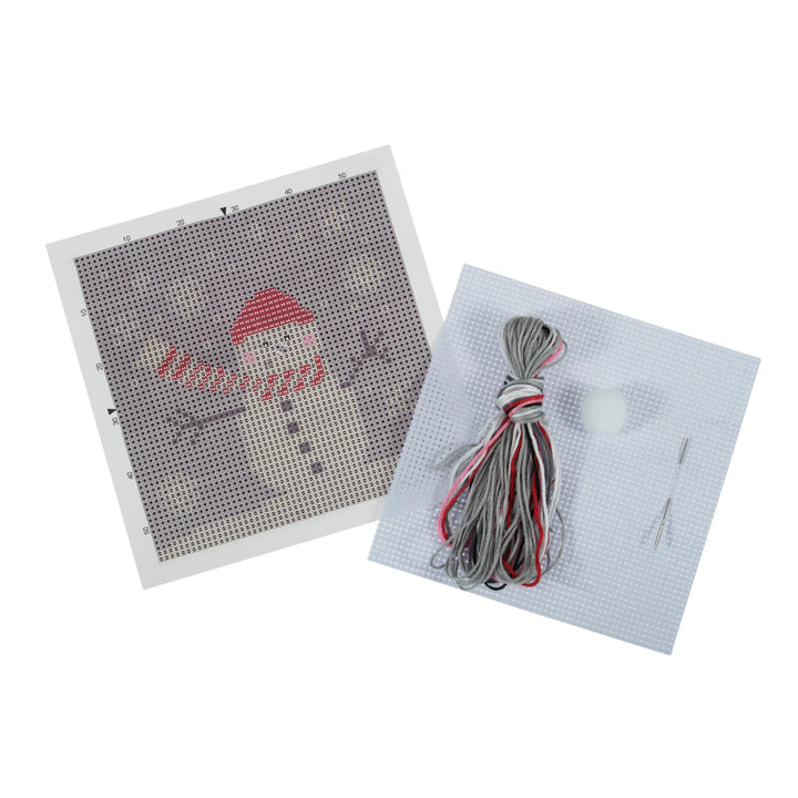 Mini Counted Cross Stitch Kit - Christmas Snowman