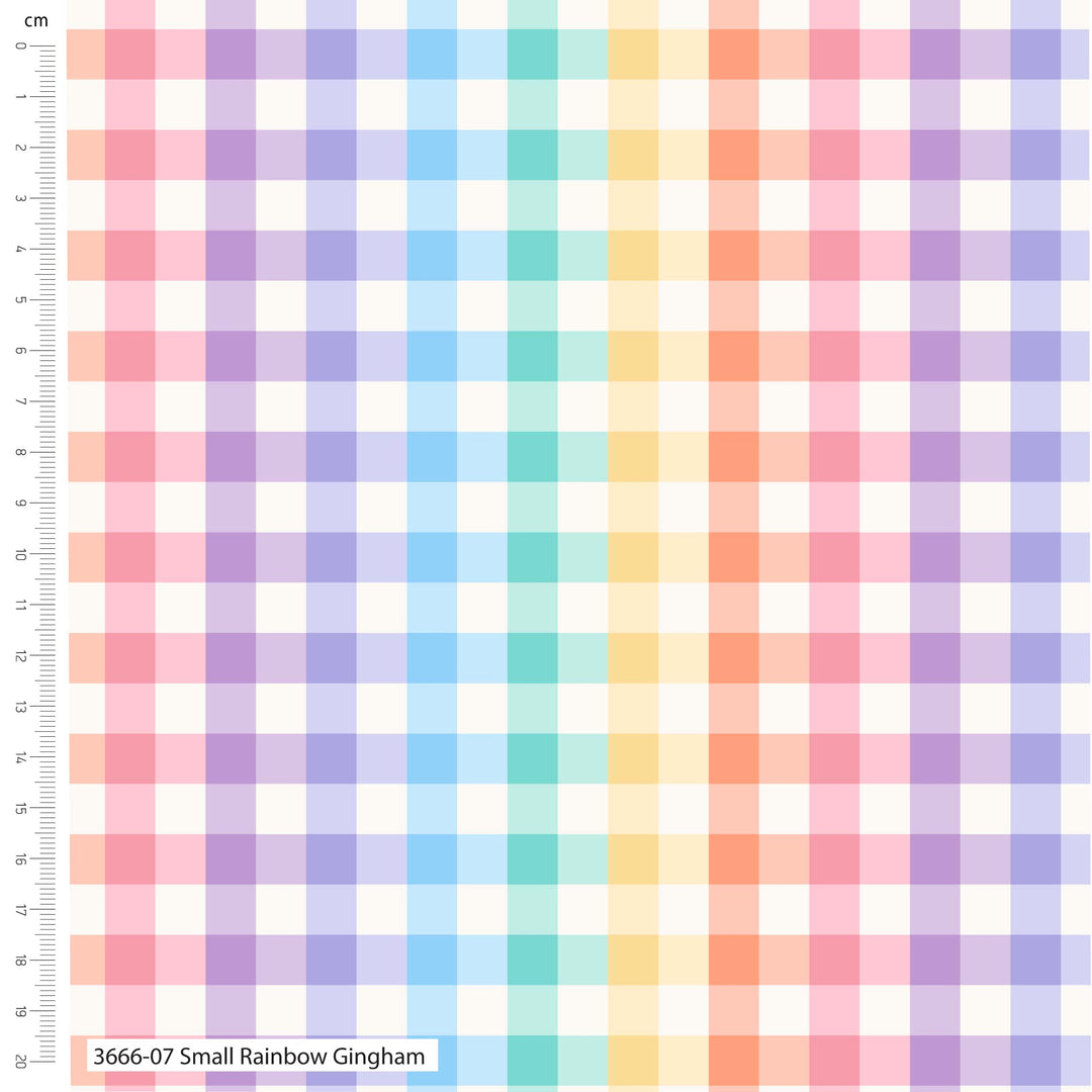 Small Rainbow Viscose Gingham Check by The Crafty Pie dressmaking fabric per 1/2m
