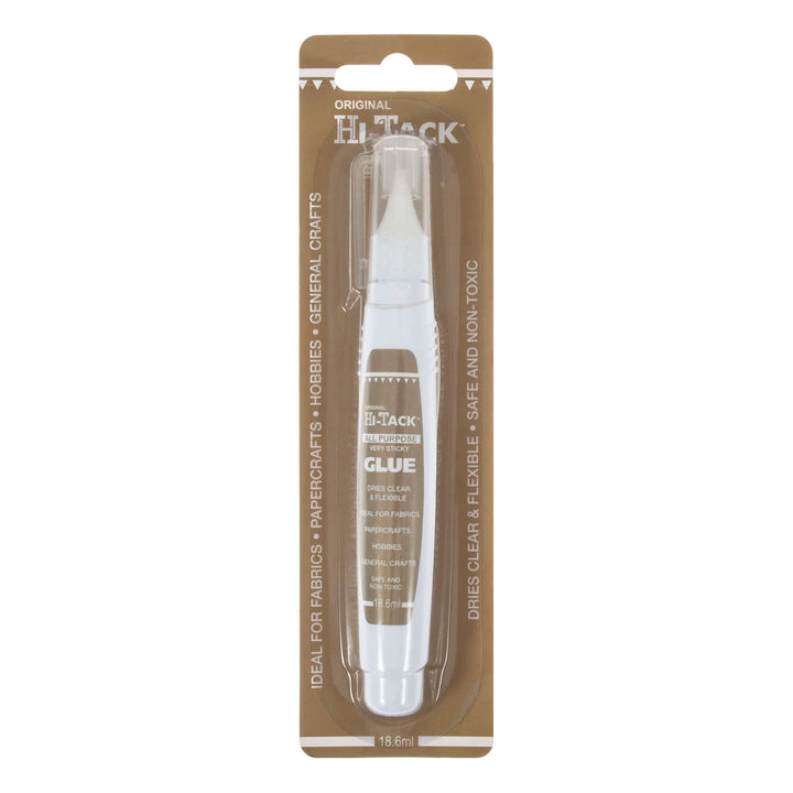 Hi-Tack Very Sticky Glue Pen: Fast hold, dries clear. Fabric, wood etc