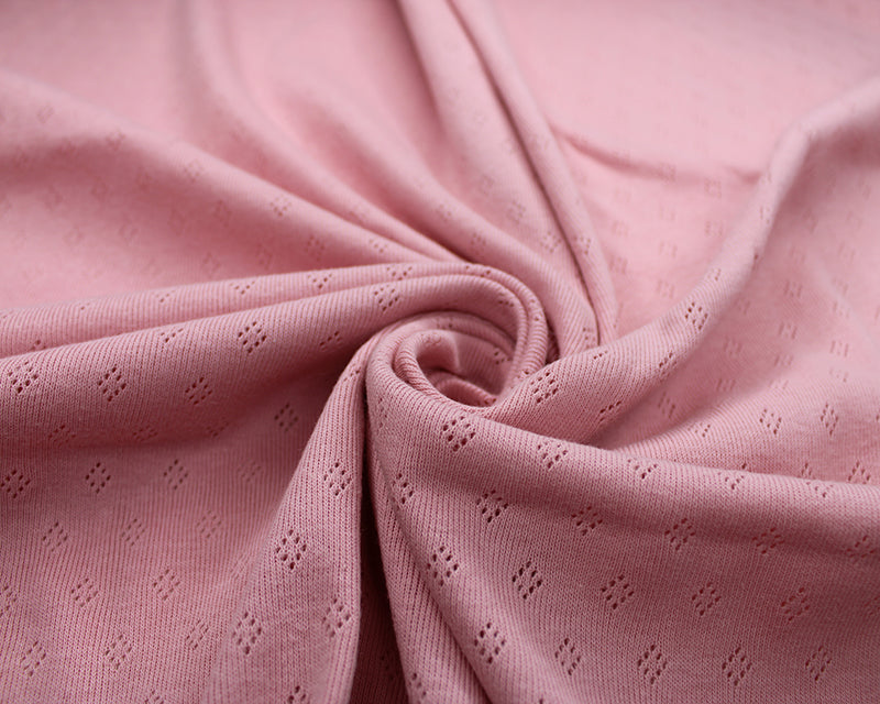 Fine 100% cotton jersey knit with Diamond openwork/ Pointelle fabric per 1/2m