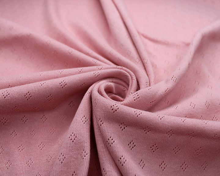 Fine 100% cotton jersey knit with Diamond openwork/ Pointelle fabric per 1/2m