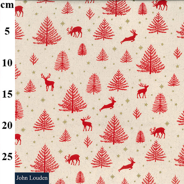 Scandi Metallic Christmas cotton Fabrics by John Louden per 1/2M